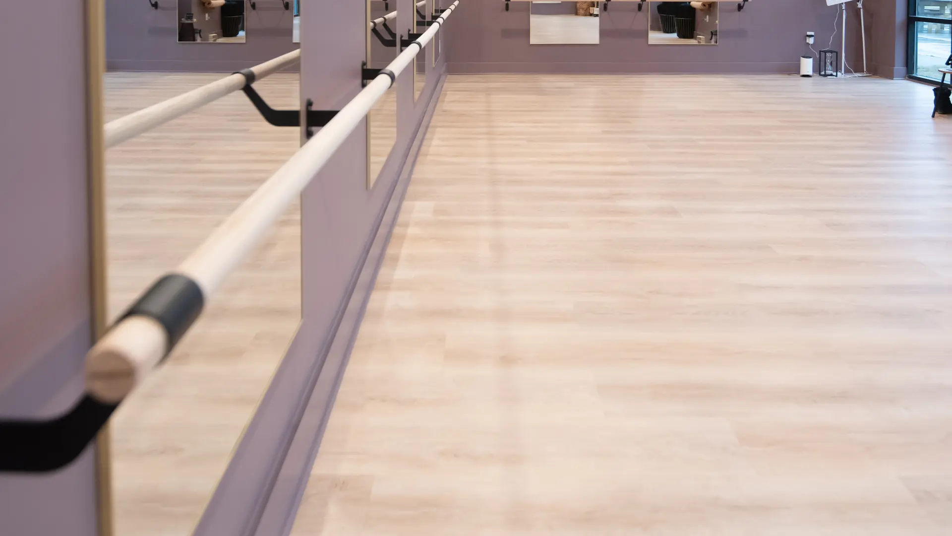 Open studio floor ready for class at Health House Rolesville